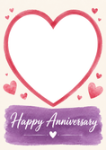 Load image into Gallery viewer, Watercolour Hearts Photo Upload Anniversary Card for Him