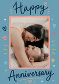 Load image into Gallery viewer, Colourful Hearts and Doodles Photo Upload Anniversary Card