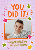 Load image into Gallery viewer, You Did It Doodle Stars Photo Upload Congratulations Card