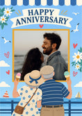 Load image into Gallery viewer, Seaside Couple Ice Cream Photo Upload Anniversary Card