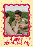 Load image into Gallery viewer, Sweet Hearts Yellow Photo Upload Anniversary Card
