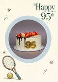 Load image into Gallery viewer, Tennis Strawberry Cake 95th Birthday Photo Upload Card