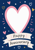 Load image into Gallery viewer, Painted Hearts Banner Photo Upload Anniversary Card
