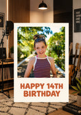 Load image into Gallery viewer, Polaroid Style Happy 14th Photo Upload Birthday Card for Her