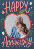 Load image into Gallery viewer, Floral Apple Frame Photo Upload Anniversary Card