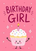 Load image into Gallery viewer, Happy Cupcake Character 5th Birthday Card for Her