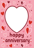 Load image into Gallery viewer, Cute Smiley Hearts Photo Upload Anniversary Card