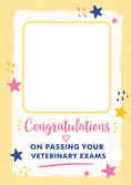 Load image into Gallery viewer, Colourful Stars Passing Veterinary Exams Photo Upload Congratulations Card for Her