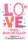 Load image into Gallery viewer, With Love Bold Letters Photo Upload Anniversary Card