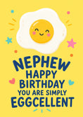 Load image into Gallery viewer, Funny Eggcellent Fried Egg Nephew Birthday Card for Him