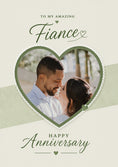 Load image into Gallery viewer, Green Heart Lace Fiance Photo Upload Anniversary Card