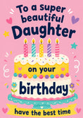Load image into Gallery viewer, Colourful Cake and Candles Daughter Birthday Card for Her