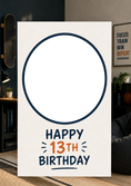 Load image into Gallery viewer, Happy 13th Birthday Circle Photo Upload Birthday Card for Him