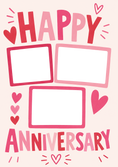 Load image into Gallery viewer, Happy Anniversary Hearts and Doodles Photo Upload Anniversary Card