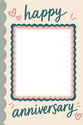 Load image into Gallery viewer, Happy Anniversary Scalloped Frame Photo Upload Anniversary Card