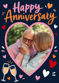 Load image into Gallery viewer, Happy Anniversary Hearts Photo Upload Birthday Card