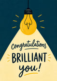 Load image into Gallery viewer, Glowing Light Bulb Congratulations GCSEs Card