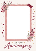 Load image into Gallery viewer, Romantic Watercolour Floral Photo Upload Anniversary Card for Her
