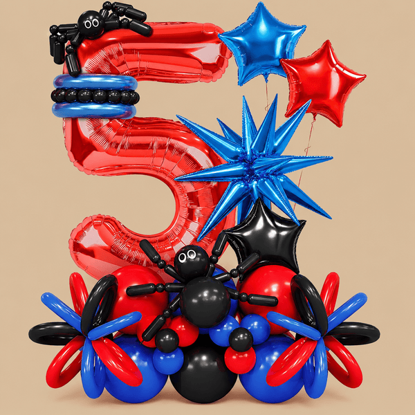 5th Birthday Black Spider Balloon Decoration Set