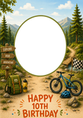 Load image into Gallery viewer, Adventure Awaits Photo Upload 10th Birthday Card