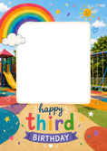Load image into Gallery viewer, Rainbow Playground 3rd Birthday Card