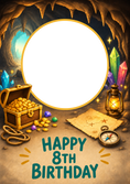 Load image into Gallery viewer, Treasure Cave Adventure Photo Upload 8th Birthday Card