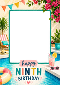 Load image into Gallery viewer, Pool Party Summer Fun 9th Birthday Card