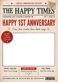 Load image into Gallery viewer, Newspaper Front Page Photo Upload Anniversary Card