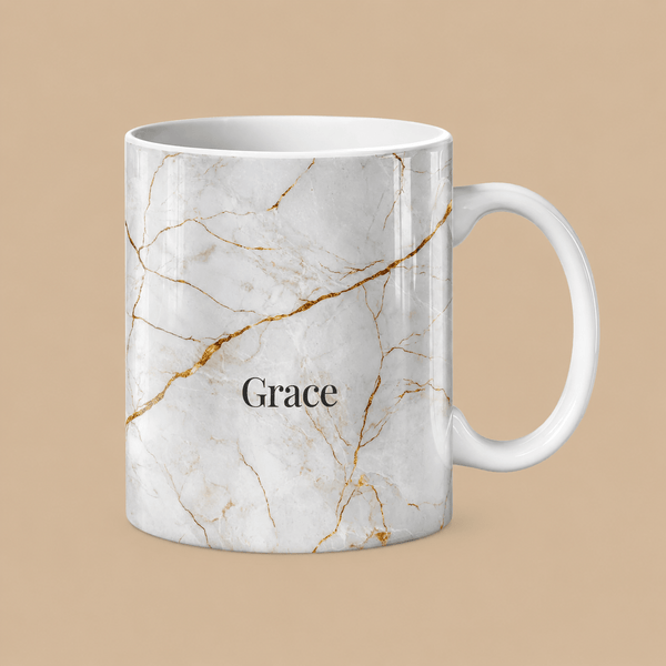 Personalised Pure Grace Marble Name Mug