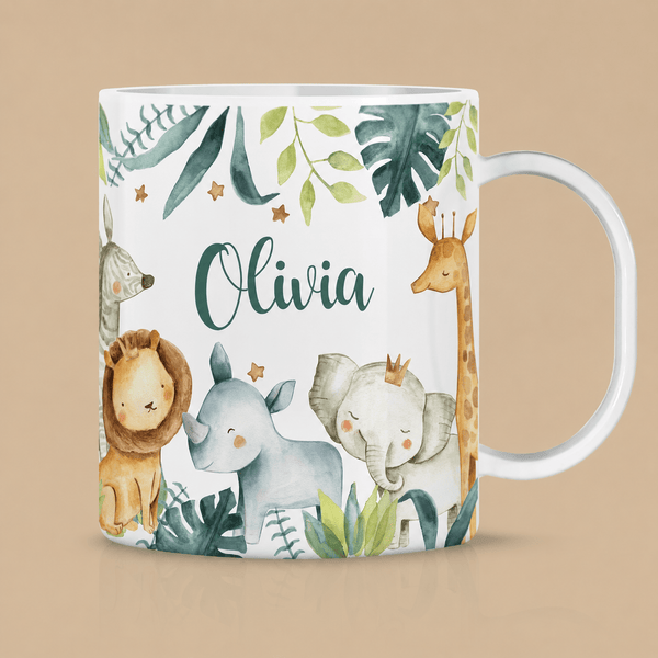 Personalised Safari Animals Children’s Mug – Unbreakable Polymer
