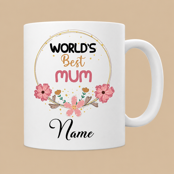 Personalised World’s Best Mum Floral Mug