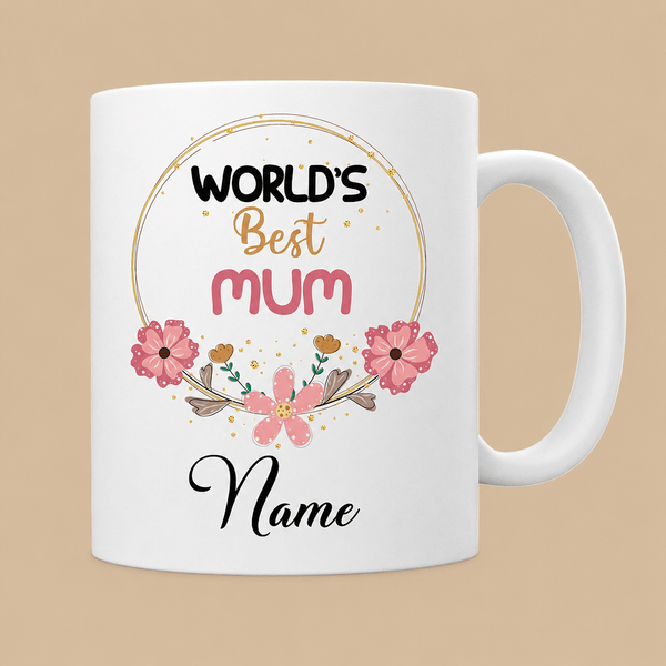 Personalised World’s Best Mum Floral Mug