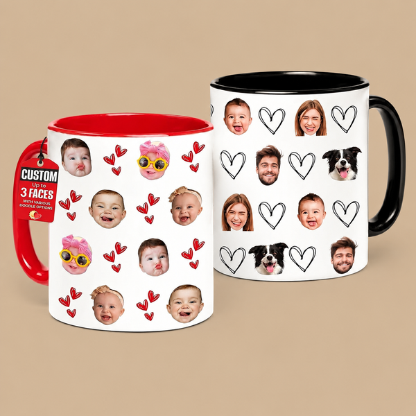 EKAM Personalised Multiple Face Photo Mug – 11oz