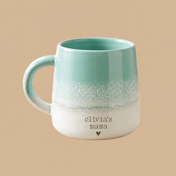 Personalised Mint Green Gradient Stoneware Name Mug