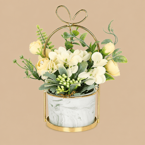 Yellow Artificial Hydrangea Arrangement