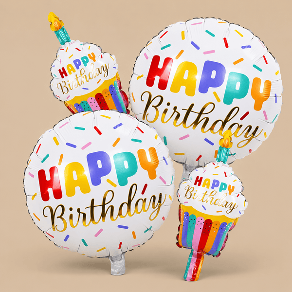 Happy Birthday Cupcake Balloon Set – 4 Piece