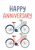 Load image into Gallery viewer, Matching Blue and Pink Bicycles Anniversary Card