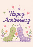 Load image into Gallery viewer, Cute Caterpillar Couple Happy Anniversary Card for Her