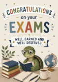 Load image into Gallery viewer, Studious Turtle Reading Books Congratulations Card