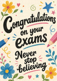 Load image into Gallery viewer, Colourful Doodle Floral Exam Congratulations Card