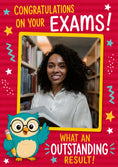 Load image into Gallery viewer, Cute Owl Outstanding Exams Photo Upload Congratulations Card
