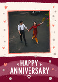 Load image into Gallery viewer, Red Hearts Confetti Photo Upload Anniversary Card for Her