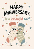 Load image into Gallery viewer, Anniversary - Personalised Card — with punch holes