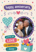 Load image into Gallery viewer, Happy Anniversary Love & Happiness Photo Upload Anniversary Card