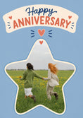 Load image into Gallery viewer, Happy Anniversary Star Frame Photo Upload Anniversary Card
