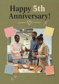 Load image into Gallery viewer, Office Celebration Happy 5th Photo Upload Anniversary Card