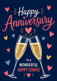 Load image into Gallery viewer, Champagne Toast Hearts Anniversary Card for Couples