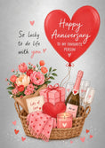 Load image into Gallery viewer, Anniversary - Personalised Card — with punch holes