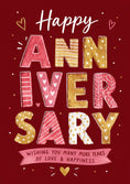 Load image into Gallery viewer, Patterned Bold Lettering Anniversary Card for Her