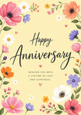 Load image into Gallery viewer, Anniversary - Personalised Card — with punch holes